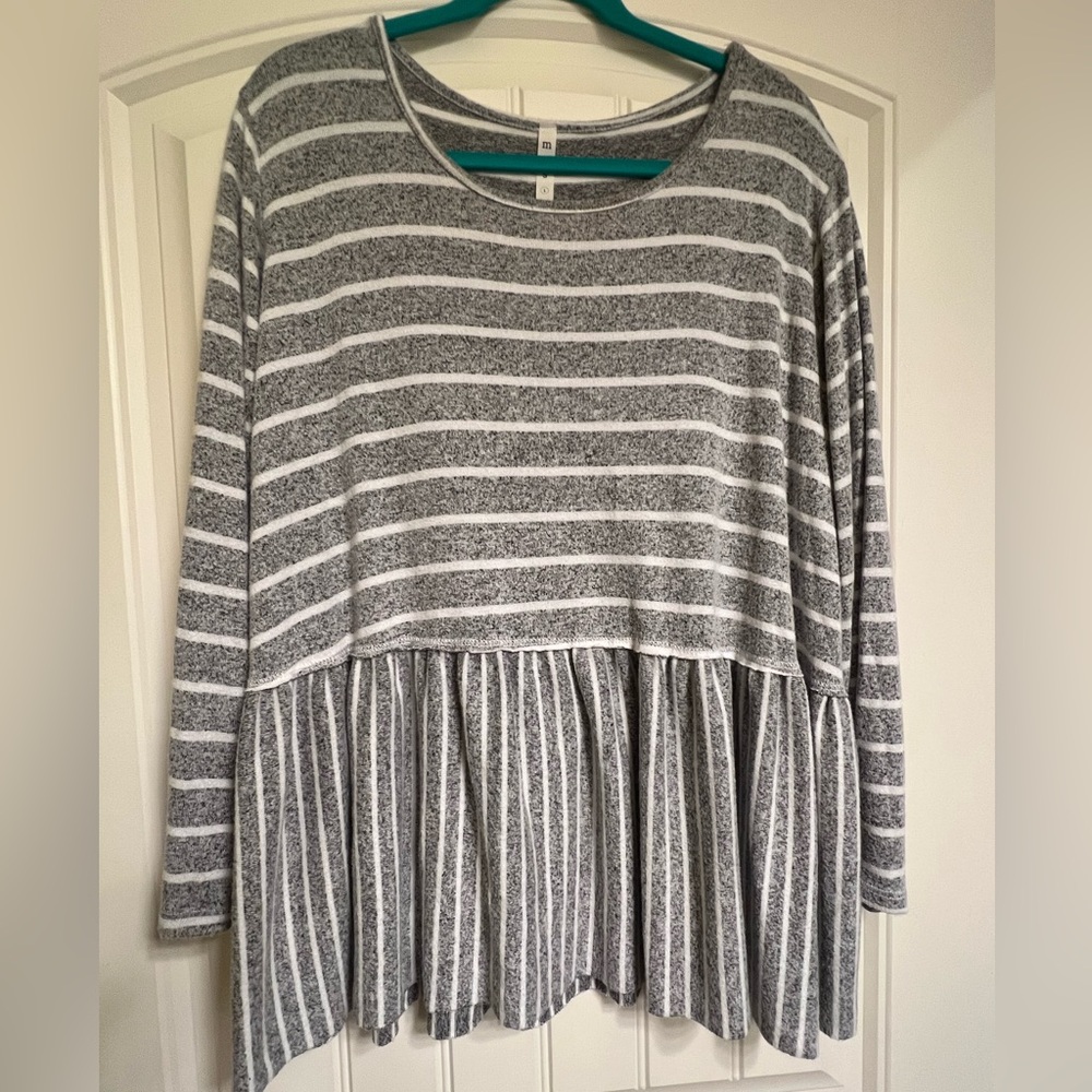 Soft Long Sleeve Peplum Top